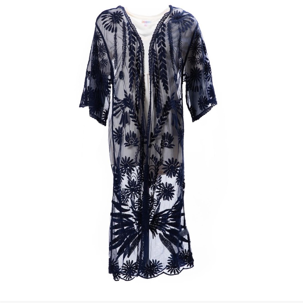 LulaRoe Chloe Navy Bohemian Overlay